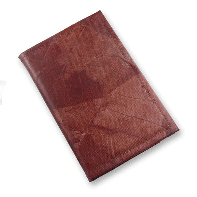 Teak Vegan Leaf Leather Notebook - Lined
