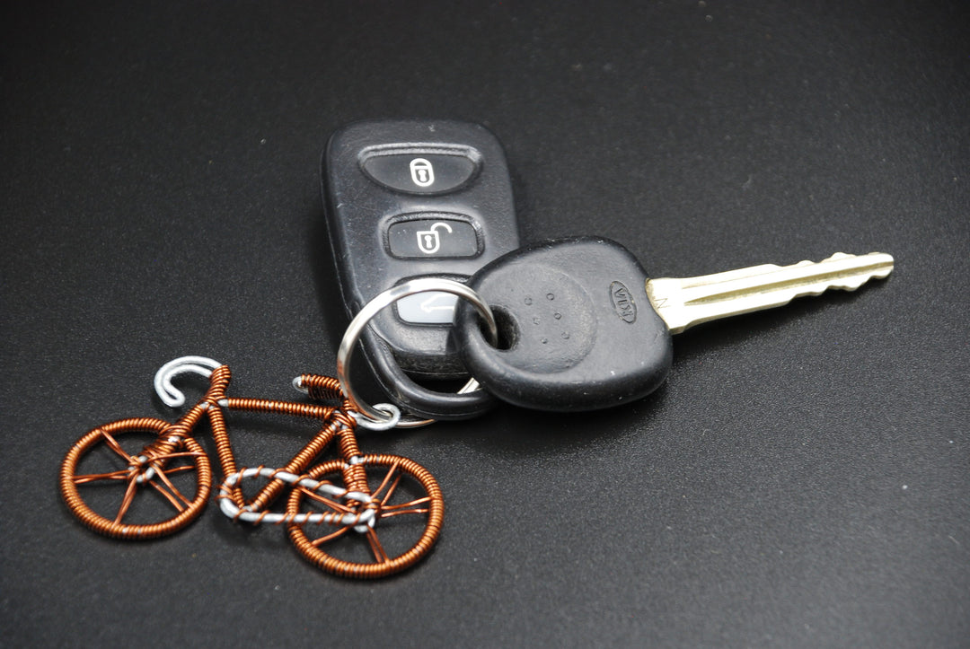 Recycled Bicycle Copper Keyring