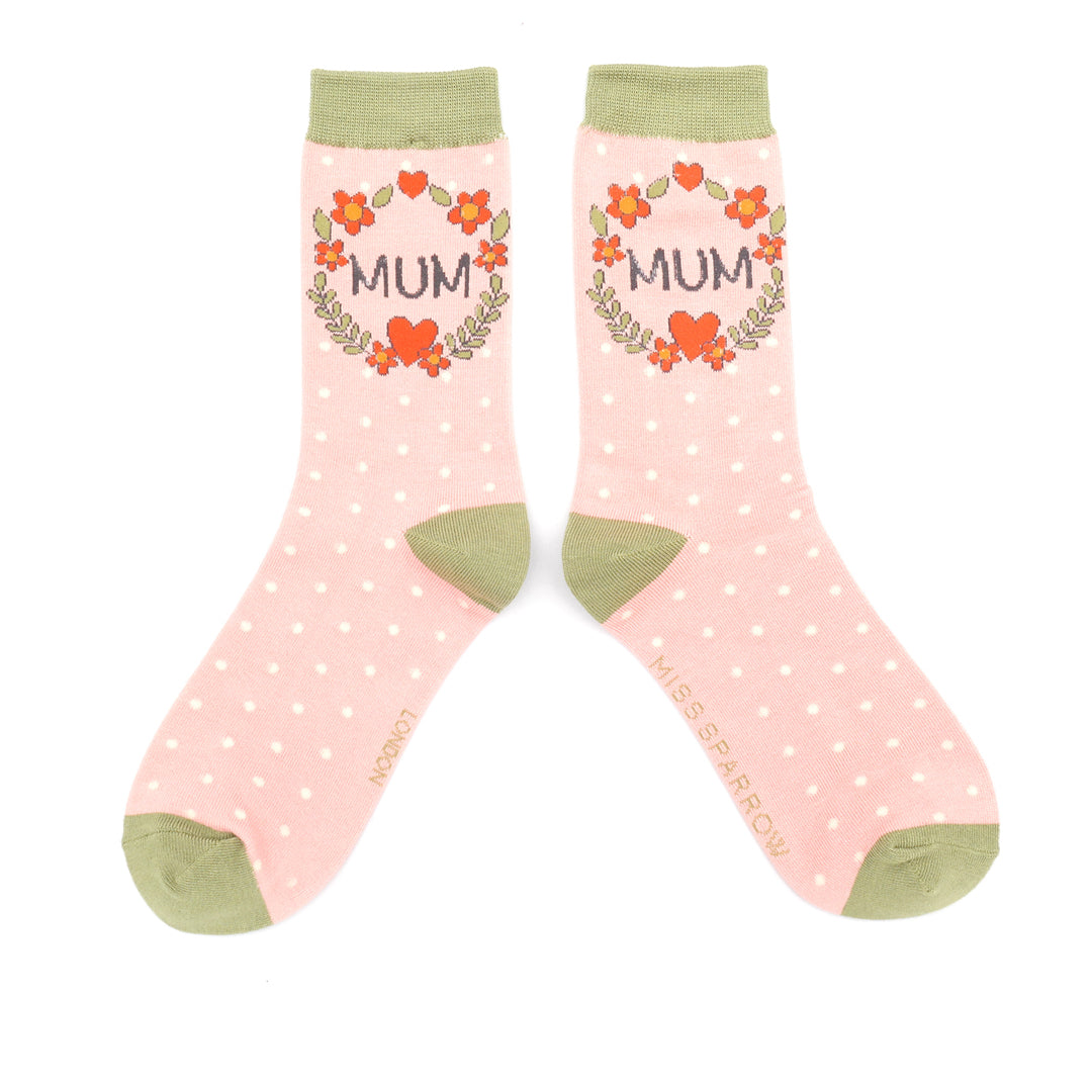 Ladies Bamboo Socks  - Mum Floral
