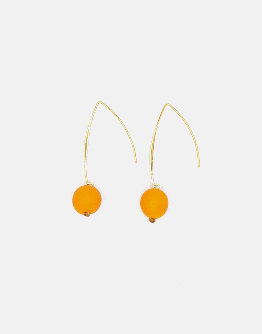 Minimal Drop Tagua Earrings - Orange