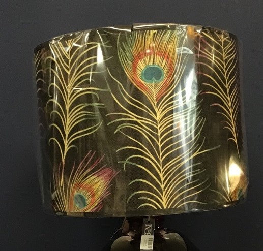 Limited Edition Black Peacock Feathers Drum Shade
