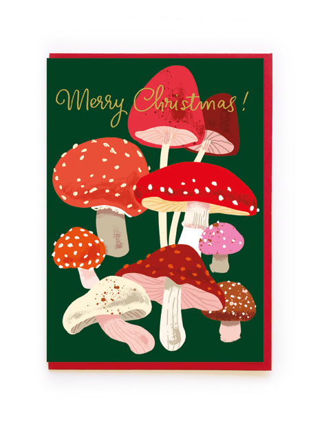 Mushrooms Christmas Card