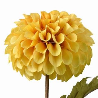 Dahlia Single Stem Faux Flower - Ochre