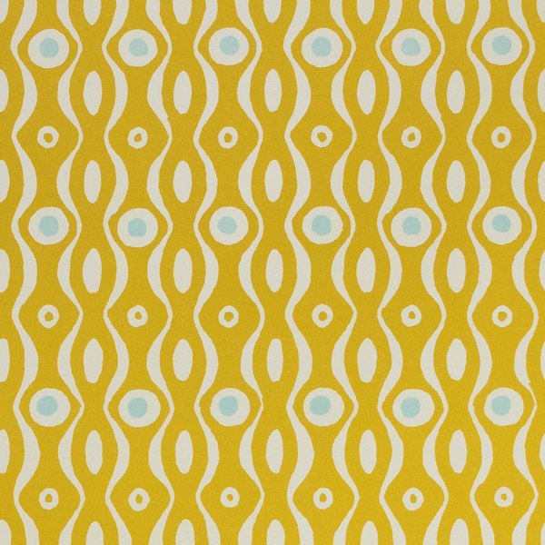 Persephone Mustard and Turquoise Gift Wrap