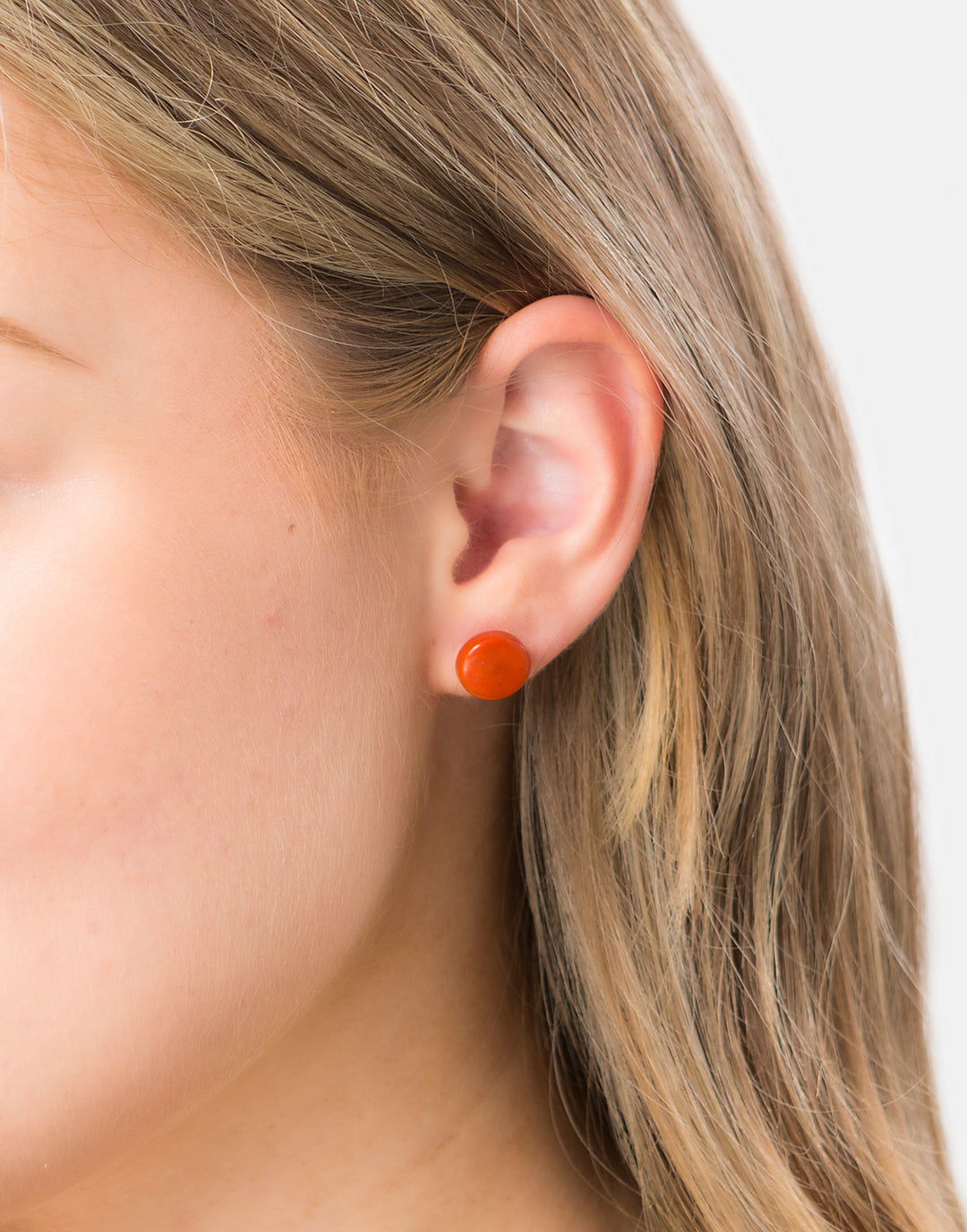 Confetti Tagua Stud Earrings - Orange