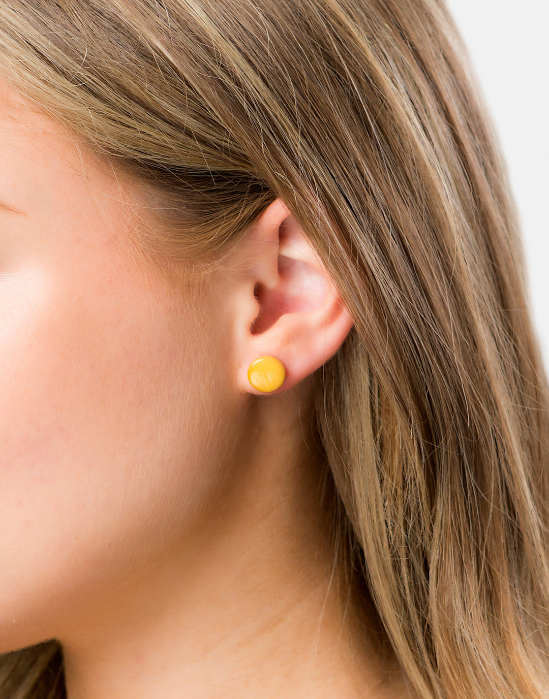 Confetti Tagua Stud Earrings - Yellow