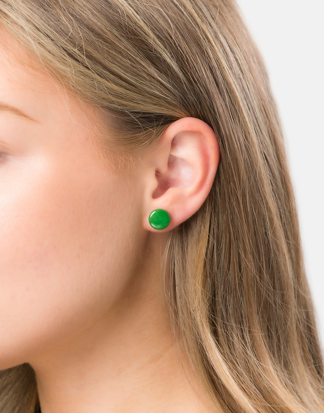 Confetti Tagua Stud Earrings - Green