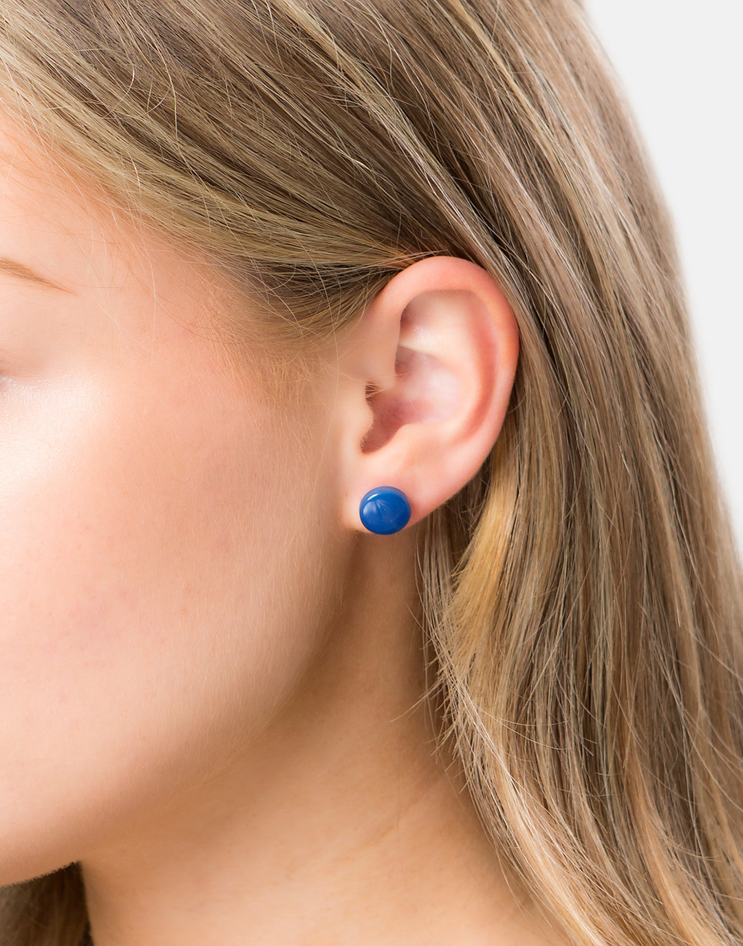 Confetti Tagua Stud Earrings - Cobalt