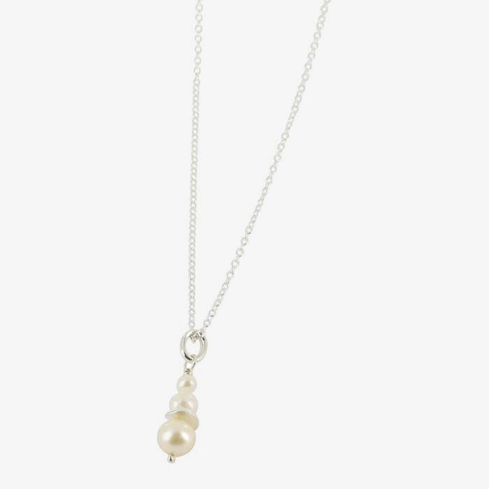 Three Pearl Drop Necklace
