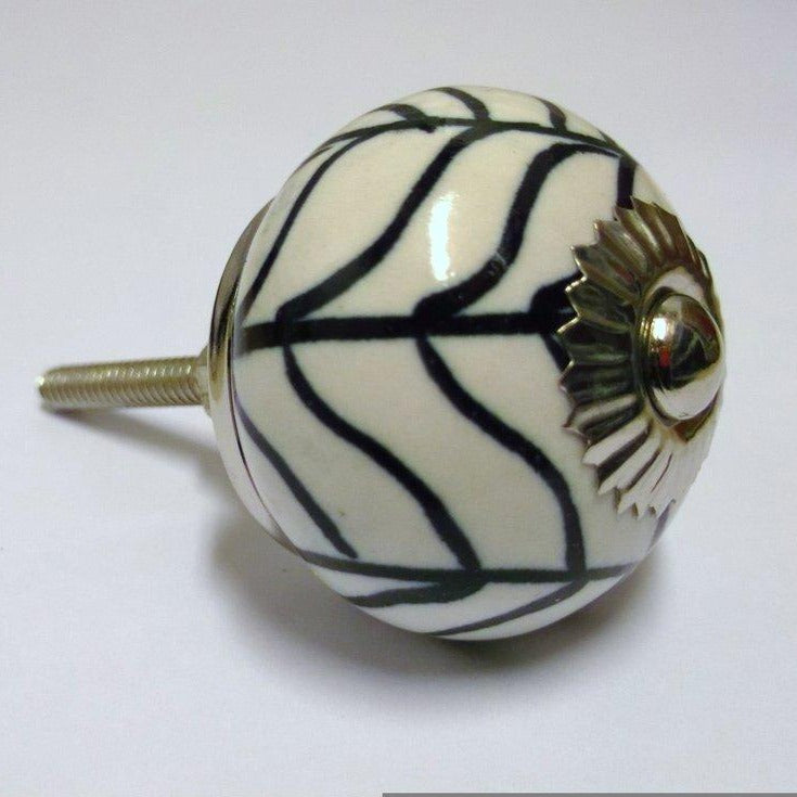 Black and White Zebra Pattern Knob