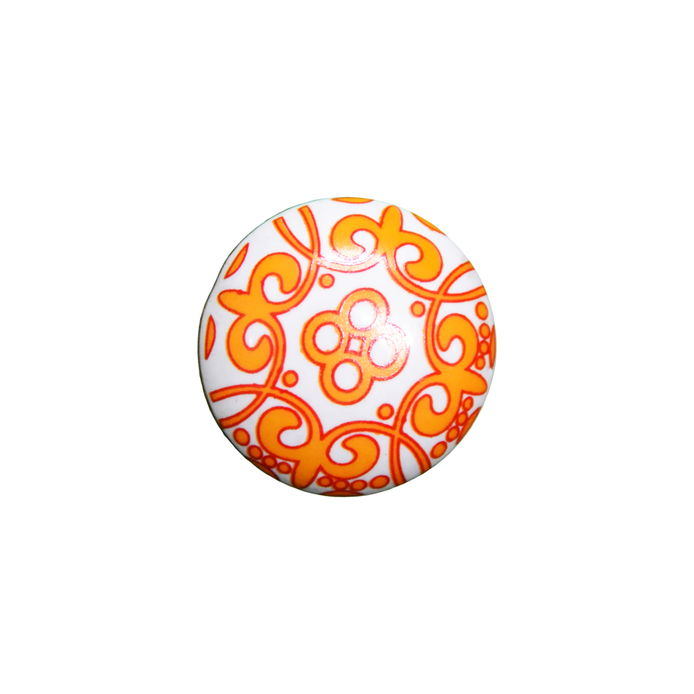 Pattern White Orange and Red Knob