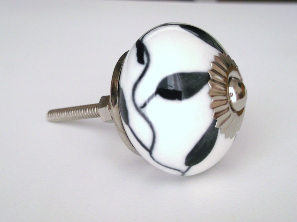 Black and White Swirl Knob