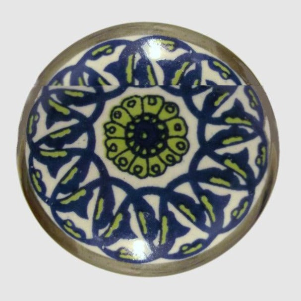 Blue and Green Pattern Knob