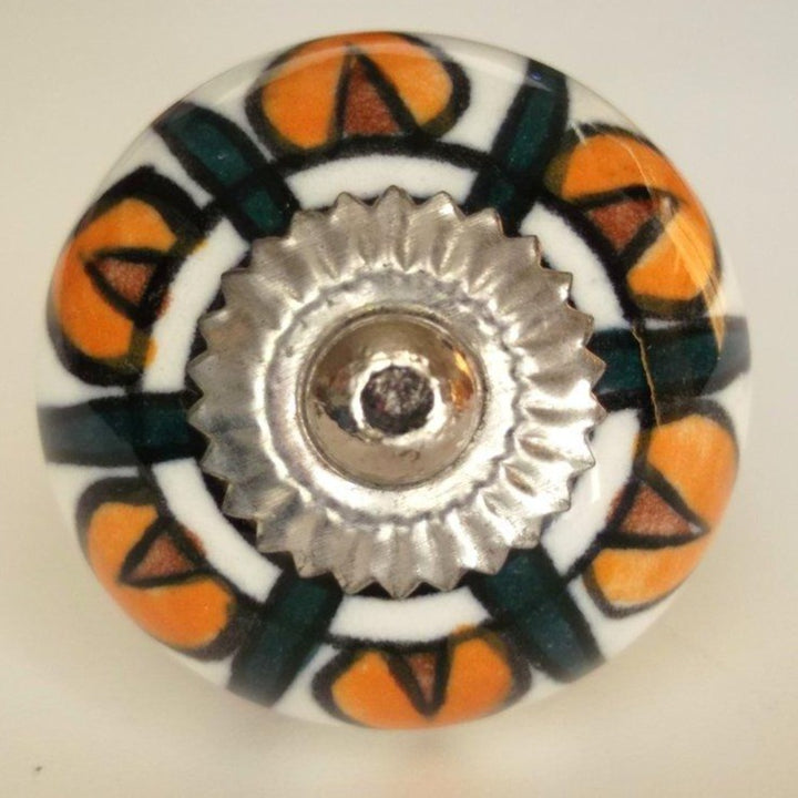 Petal Pattern Orange and Brown Knob