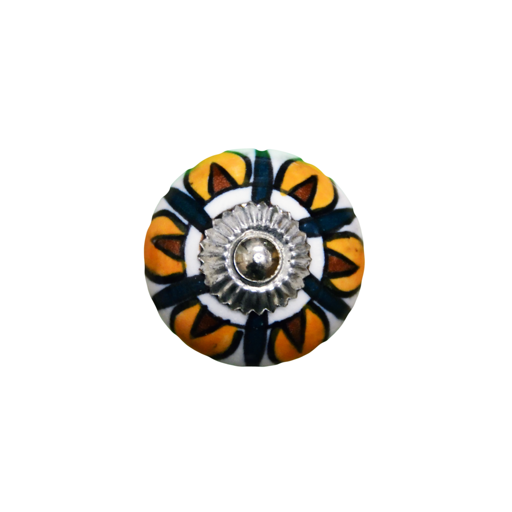 Petal Pattern Orange and Brown Knob