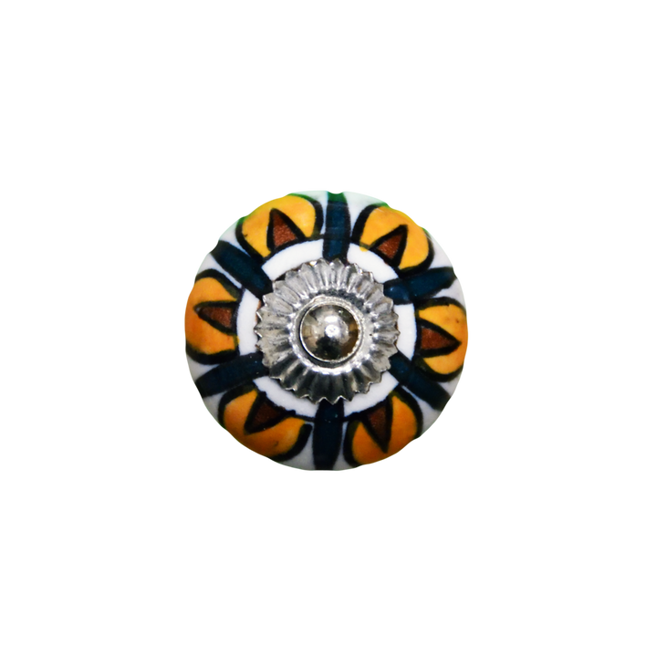 Petal Pattern Orange and Brown Knob
