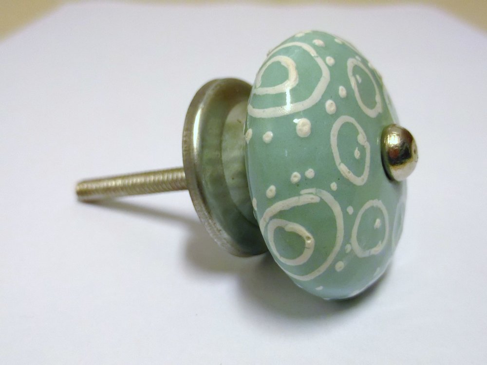 Candy Green Pattern Flat Knob