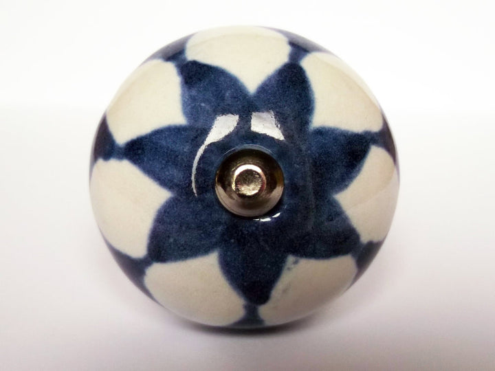 Blue and White Flower Knob