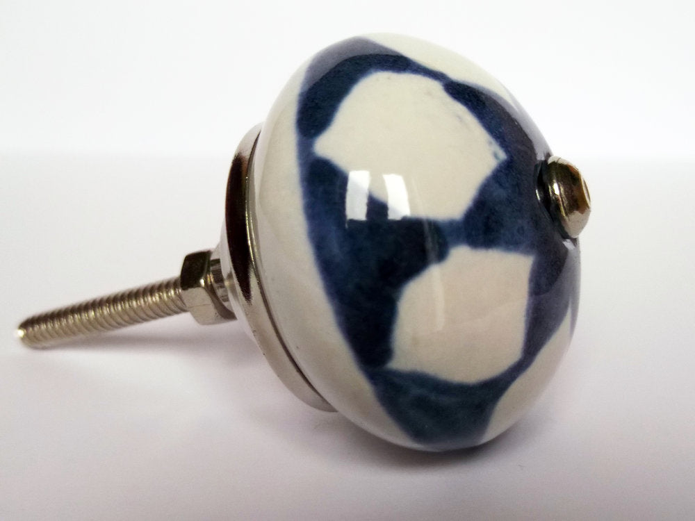 Blue and White Flower Knob