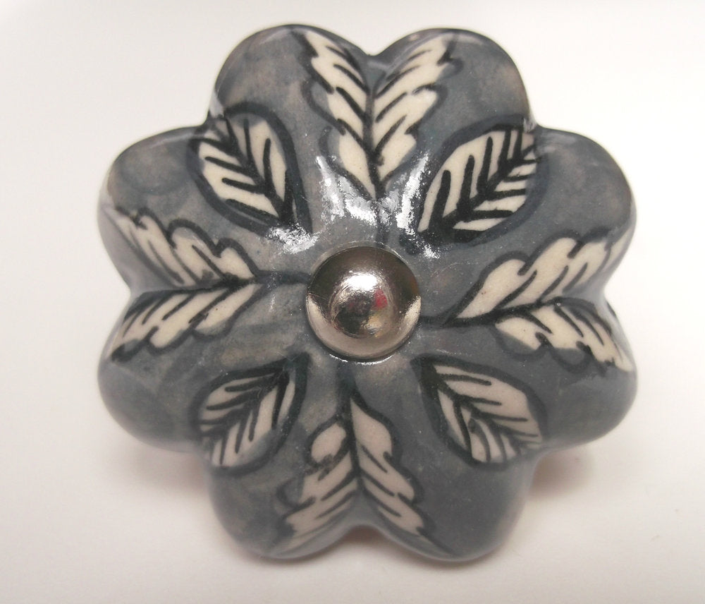 Grey Flower Knob