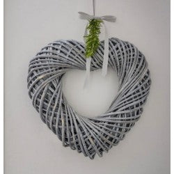 40cm Grey Willow Heart Chaplet