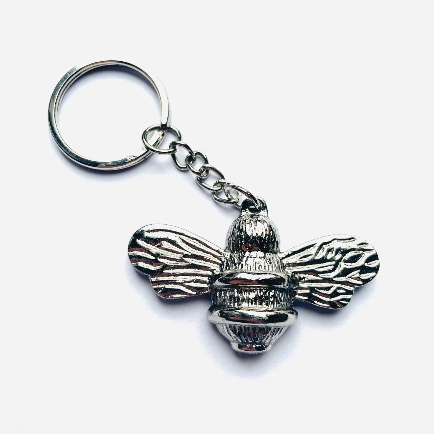 Bee Keyring Nickel finish