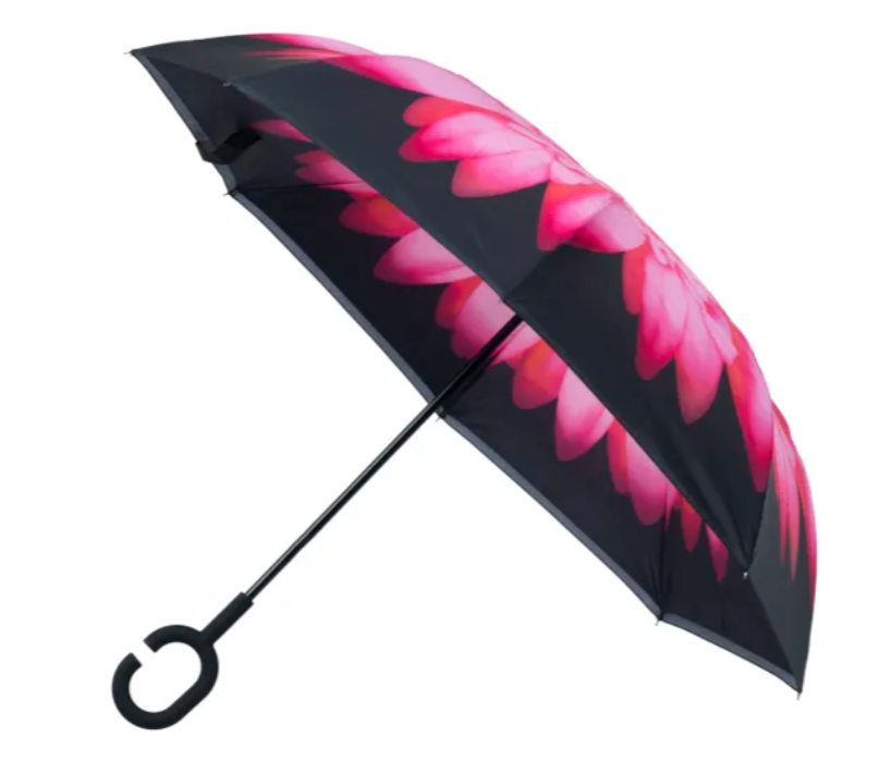 Inside Out Umbrella - Pink Daisy Stick