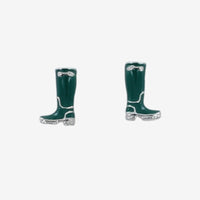 Sterling Silver and Green Enamel Welly Studs