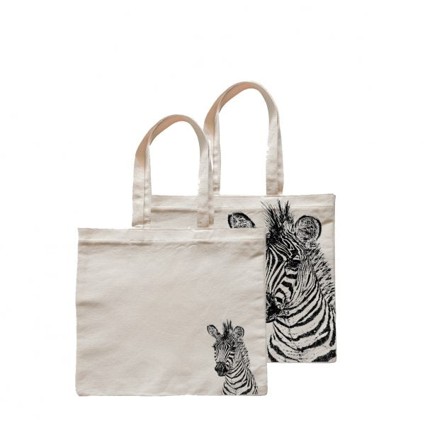Zebra Square Shopper Bag