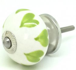 Lime Green Love Heart Knob