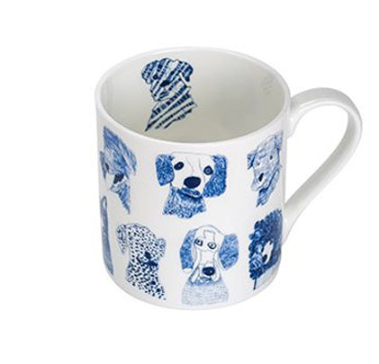 Bone China Mug - Blue Dogs