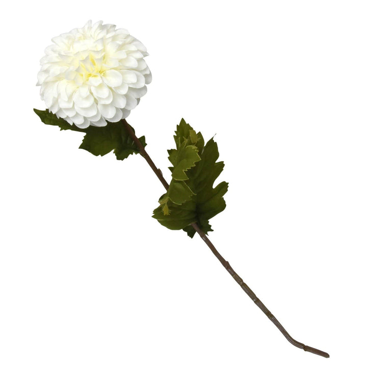 Dahlia Single Stem Faux Flower - White