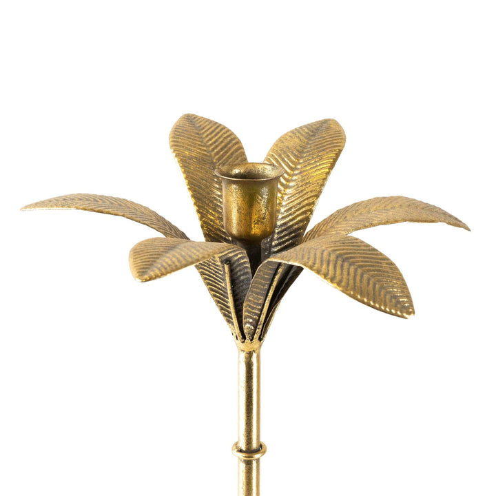 Gold Palm Tree shaped Candle Holder