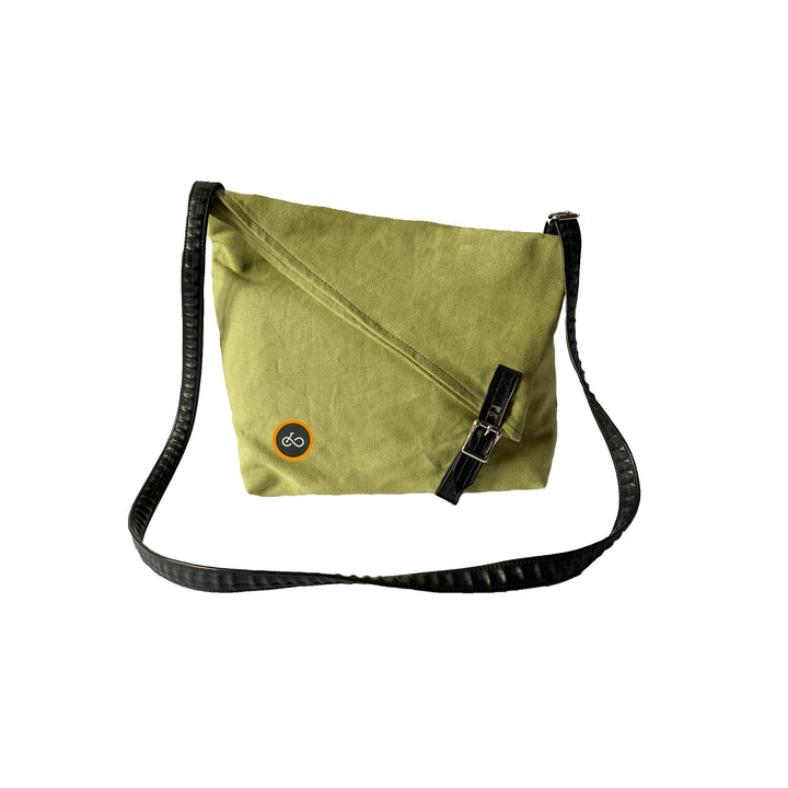 Organic Canvas & Inner Tube Crossbody Bag - Green