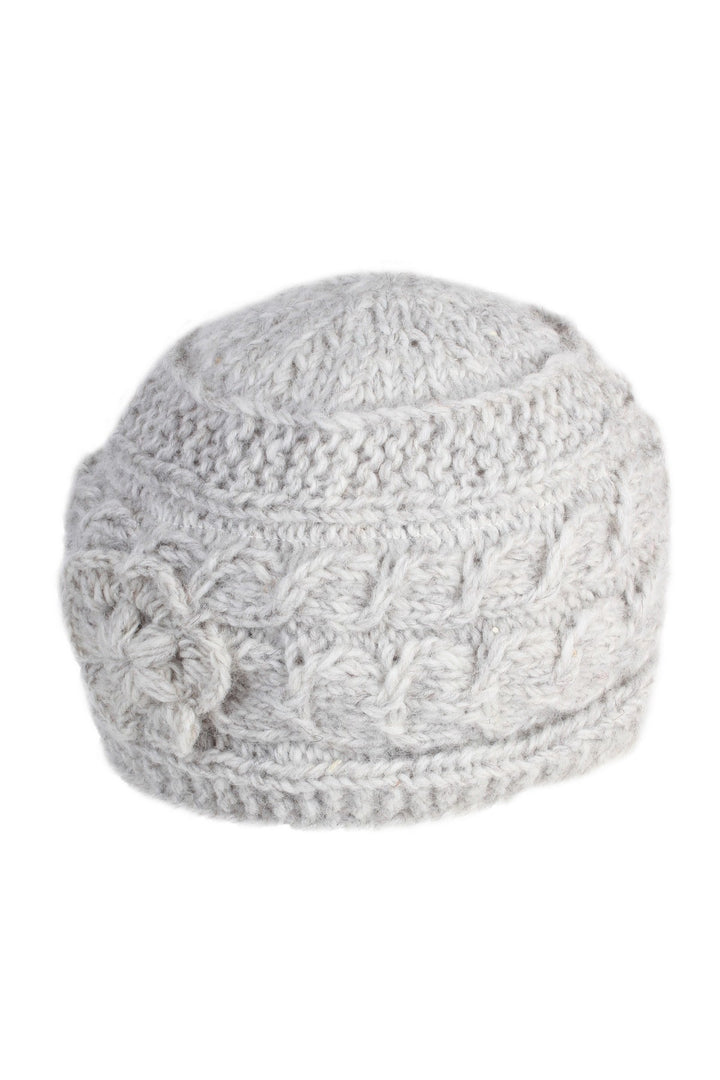 Chamonix Flower Beanie - Oatmeal