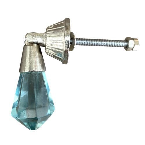 Sea Blue Crystal Drop Drawer Pull