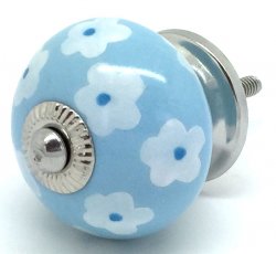 Pastel Blue Ditsy Daisy Knob