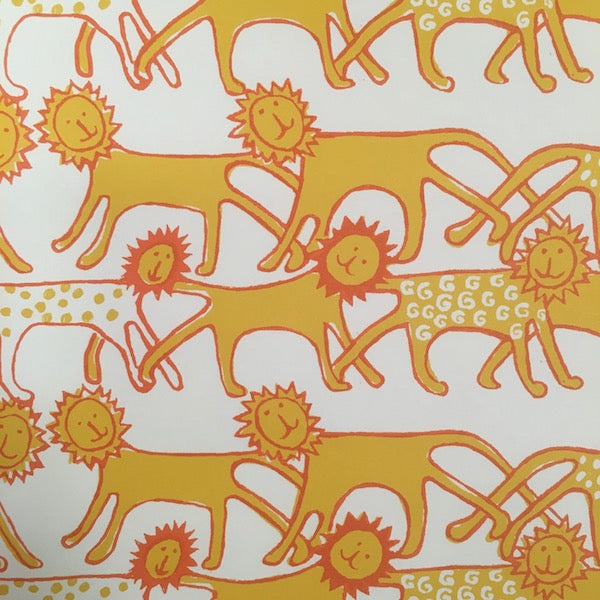 Yellow Lion Gift Wrap