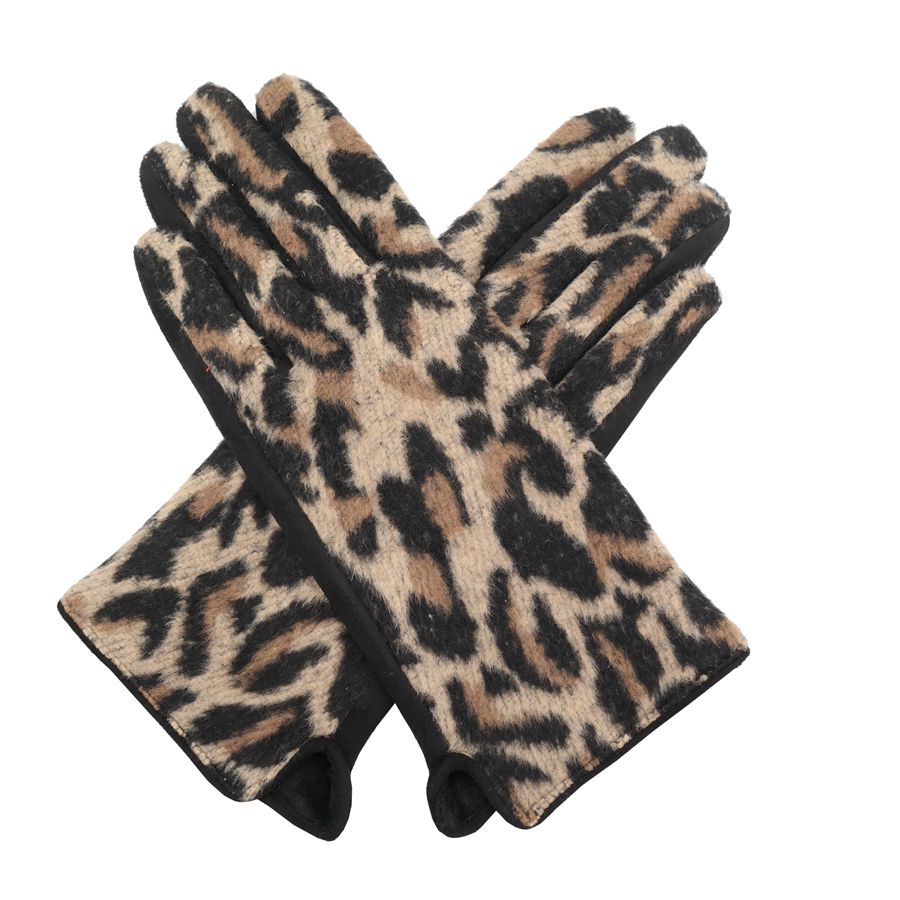 Winter Gloves - Animal Print / Natural