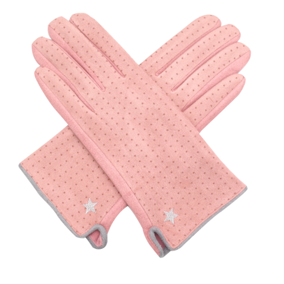 Winter Gloves - Star Detail - Pink