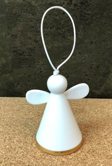 Angel Bell Hanging Decoration - Gold Trim
