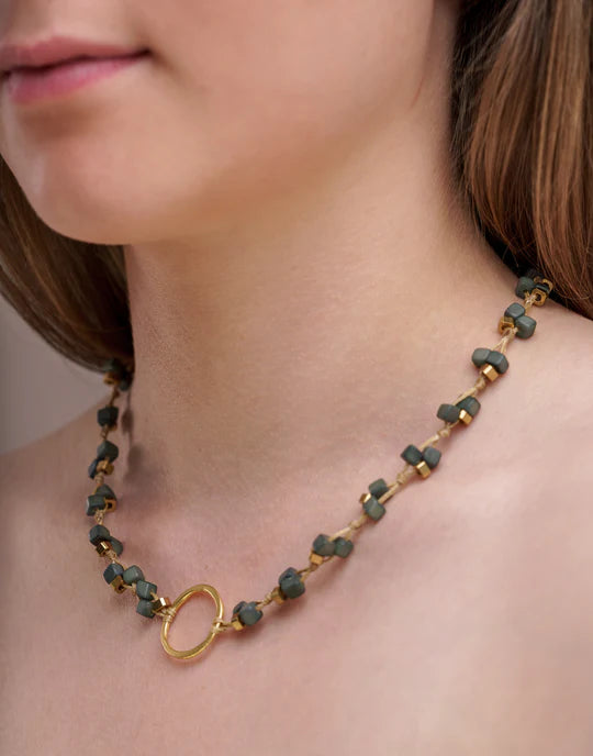 Dainty Tagua Necklace - Green