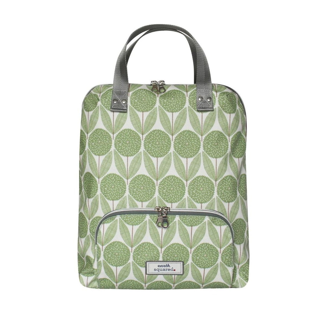 Green Flower Oil Cloth Backpack