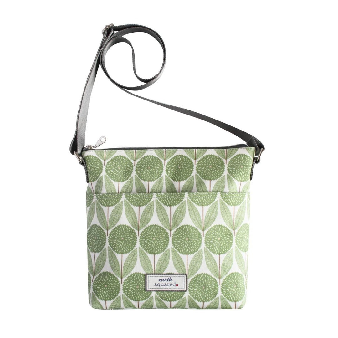 Green Flower Oil Cloth Messenger Bag