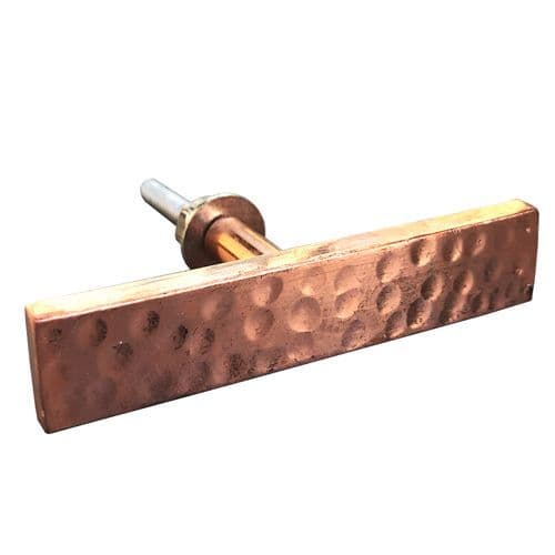 Rose Gold Hammered Bar Drawer Pull
