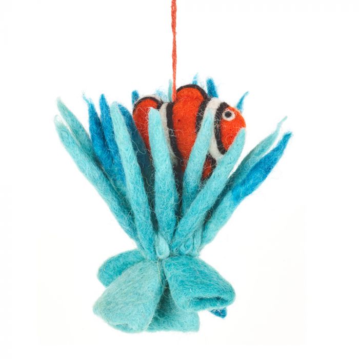 Clown Fish in Coral Felt Hanging Decoration