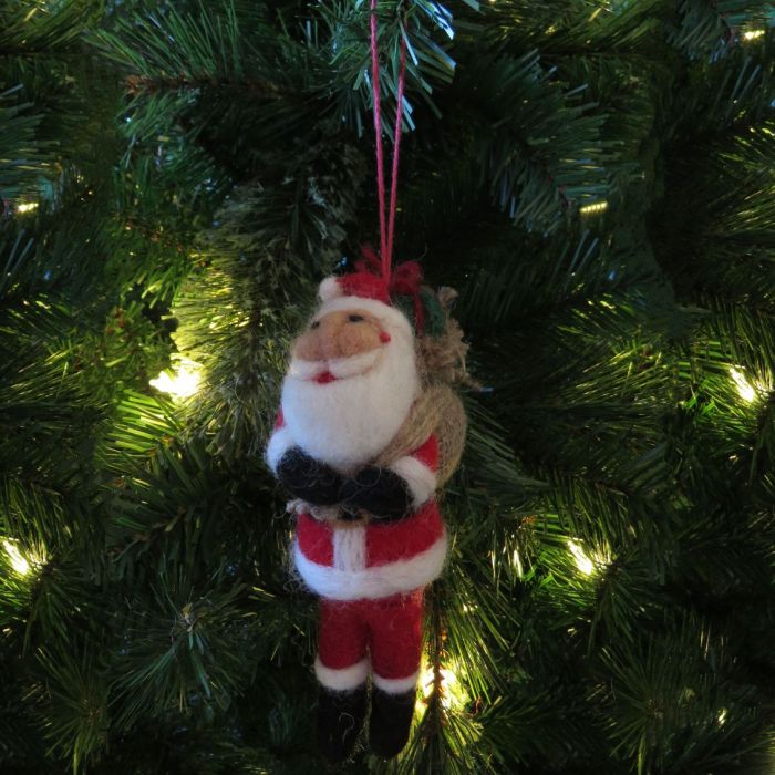 Santa With His Sack Felt Hanging Decoration