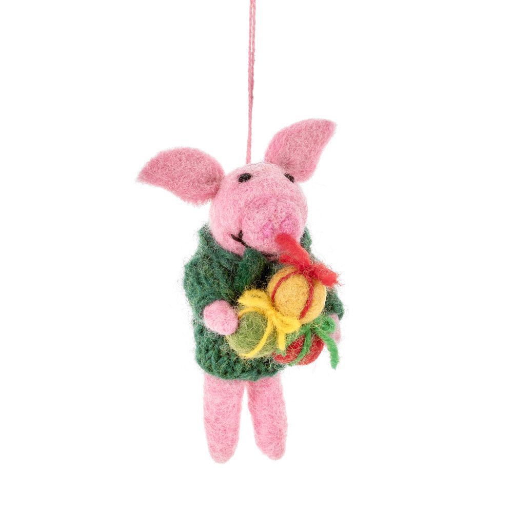 Poppy the Pig Felt Hanging Decoration
