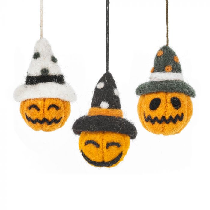 Pumpkin Bauble Felt Hanging Decoration