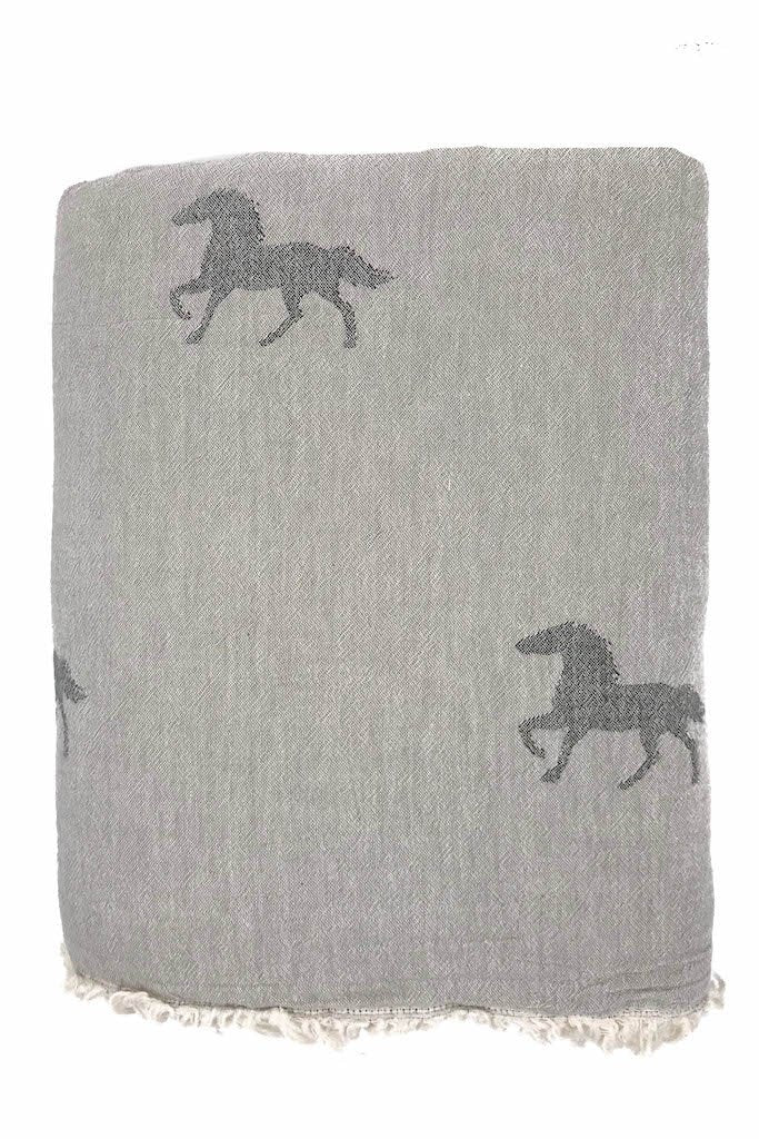 Horse Fleece Throw
